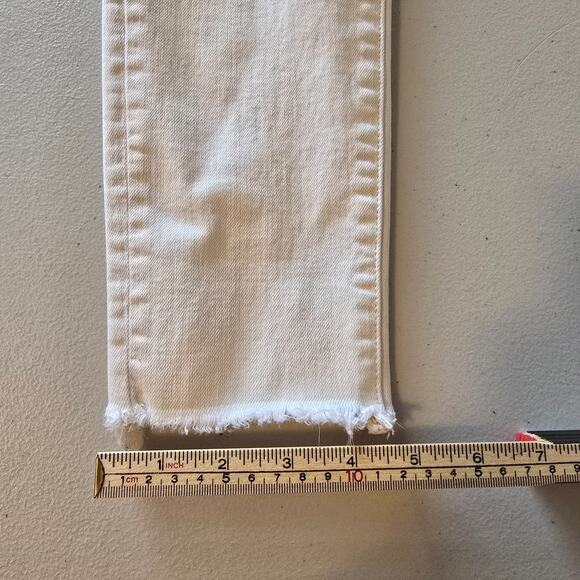 American Eagle Super Stretch Jegging Women's 6 Off White Distressed Raw Hem - Picture 16 of 16